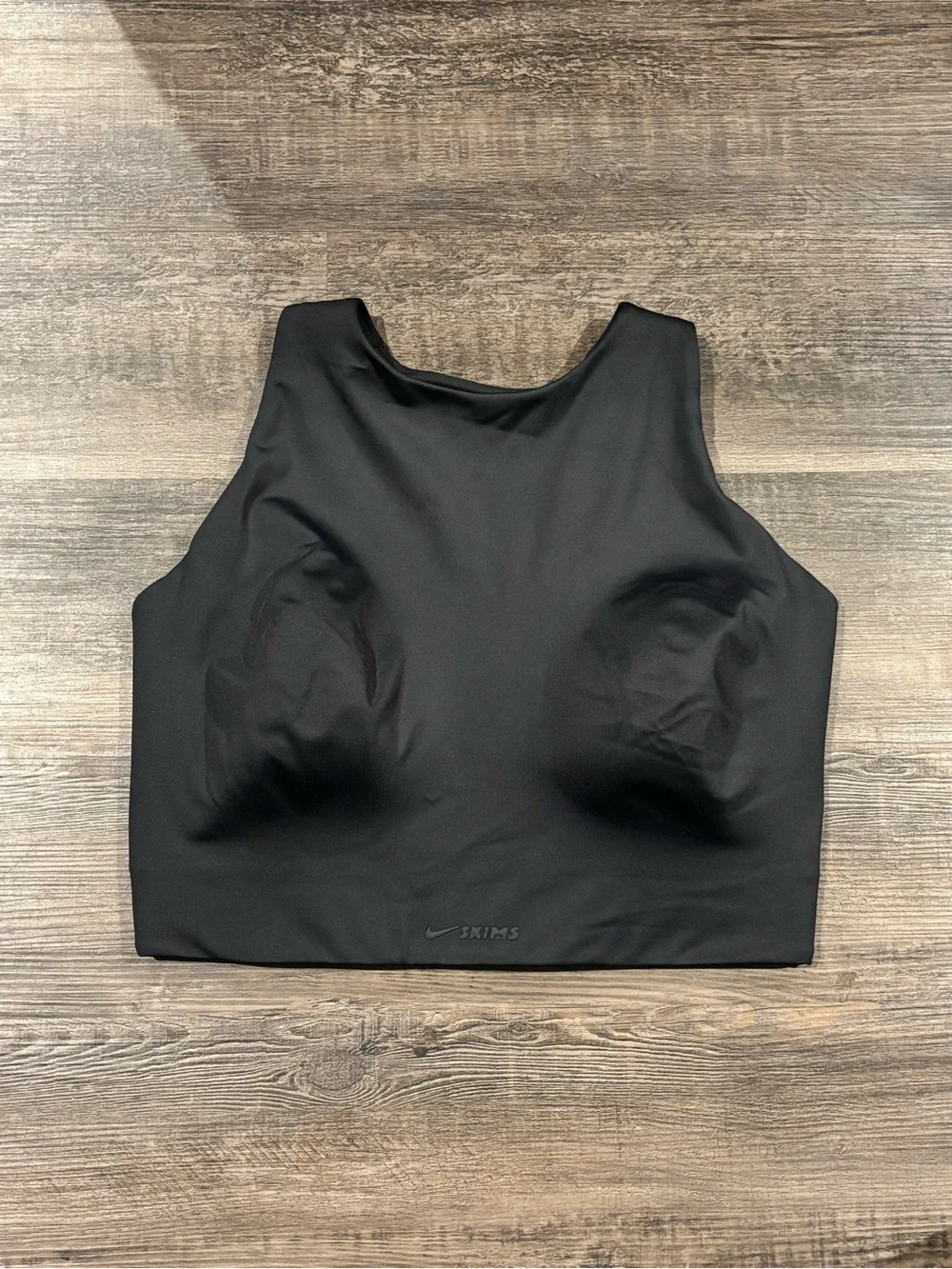 SKIMS Black High-Neck Sculpting Crop Bra